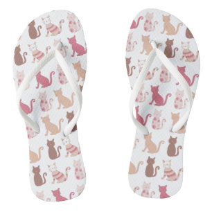 Cat Lovers Pattern Flip Flops
