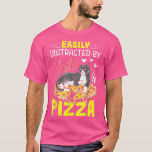 Cat Lovers Pizza Lovers Easily Distracted By Cats T-Shirt
