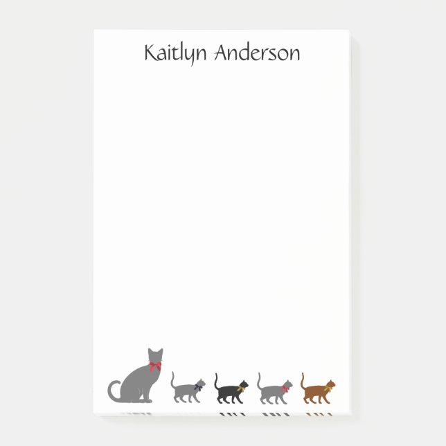 Cat Lovers' Post-It Notes, Personalise w Name Post-it Notes (Front)