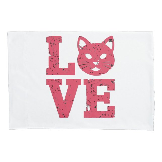Cat Lovers: Purr-fectly Bold, Edgy, Grunge Design Pillowcase (Front)