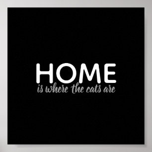 cat lovers quote poster black and white
