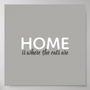cat lovers quote poster gray and white