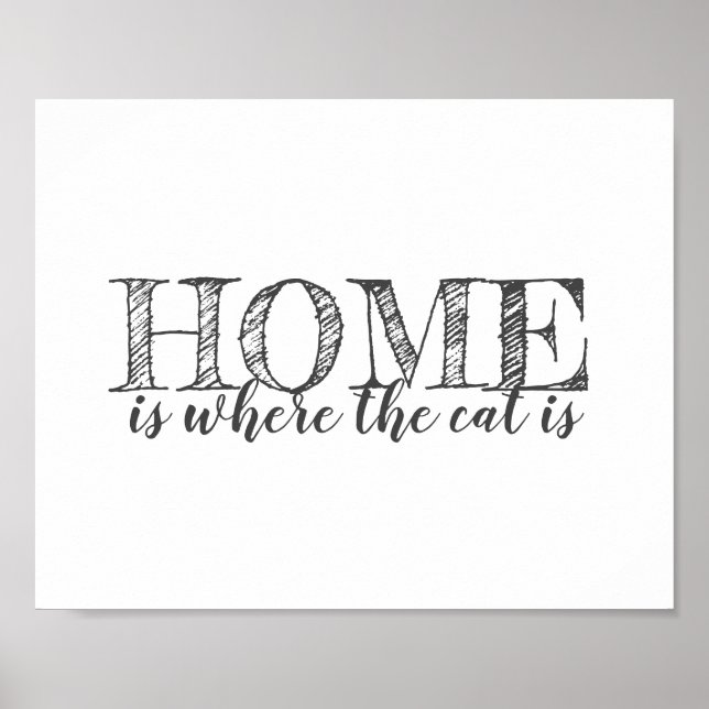 cat lovers quote poster grey and white (Front)