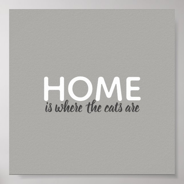 cat lovers quote poster grey and white (Front)