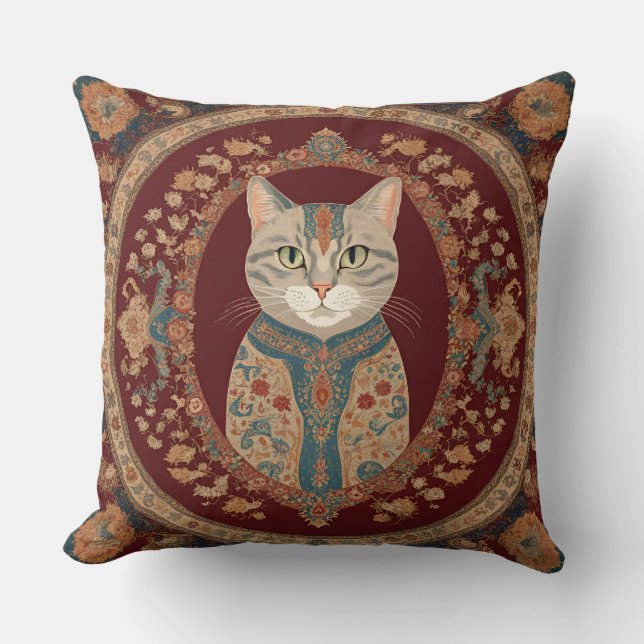 Cat Lover's Throw Pillow (Front)