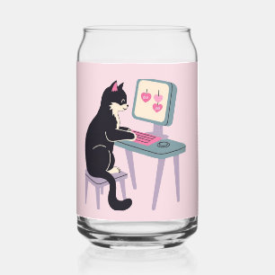 Cat lovers Tuxedo Cat Can Glass