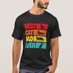 Cat Lovers Vintage Best Cat Dad Ever Retro Father' T-Shirt