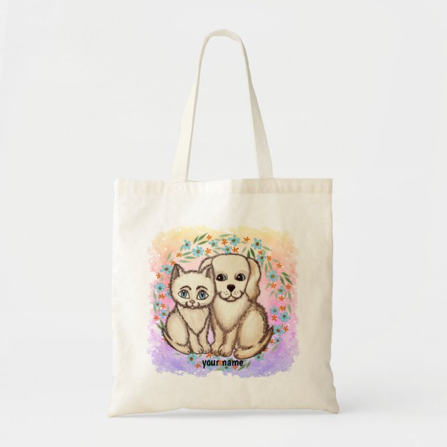Cat Loves Dog   Tote Bag (Front)