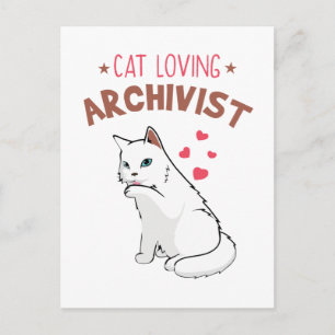 Cat Loving Archivist Postcard