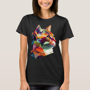 Cat Low Watercolor Cute Colorful For Cat Multicolo T-Shirt