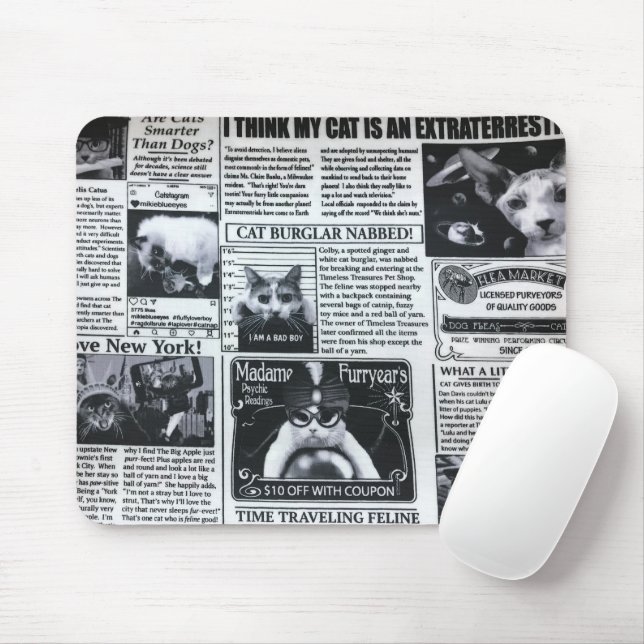 Cat Magazine Mouse Mat (With Mouse)
