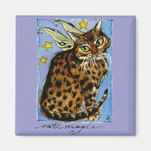 Cat magic fairy fantasy ocicat magnet
