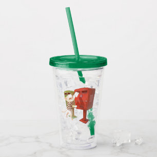 Cat Mailing a Letter Acrylic Tumbler