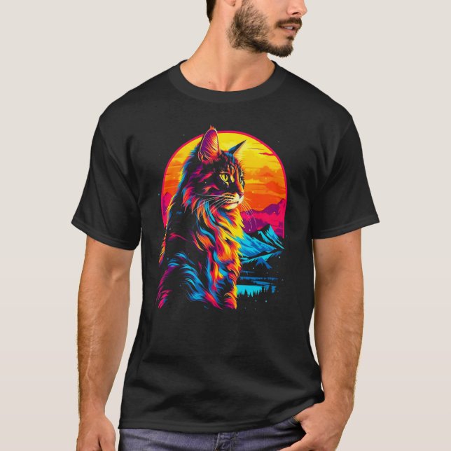 Cat Maine Coon T-Shirt (Front)