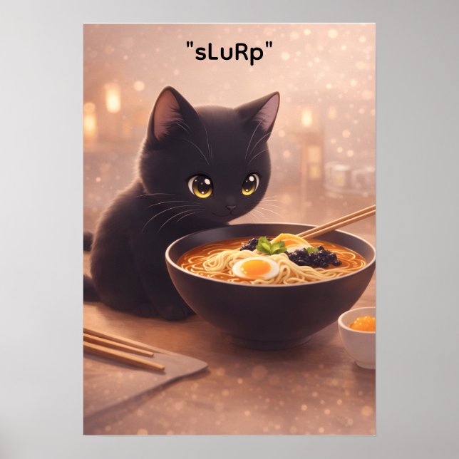 Cat making ramen at 3AM Poster (Front)