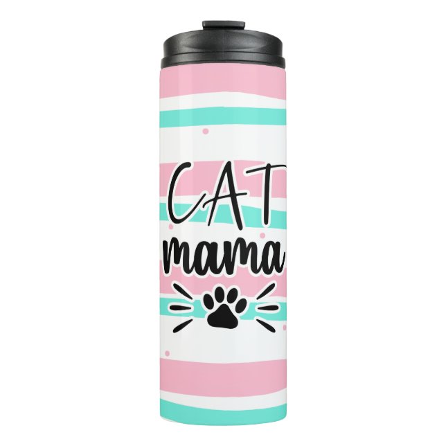 Cat Mama Custom Photos Thermal Tumbler (Front)
