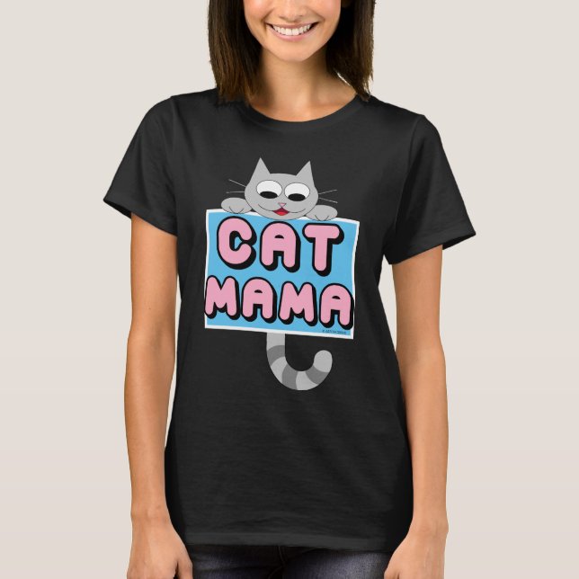 "CAT MAMA" Cute Cat Lover T shirt (Front)