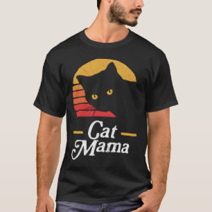 Cat Mama Eighties Style Cat Distressed T-Shirt