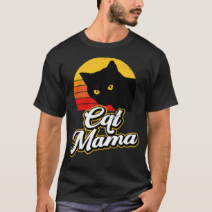 Cat Mama Shirt Vintage Retro Black Cat Mama Shirt