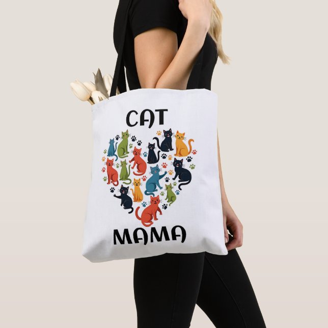 Cat mama  tote bag (Close Up)