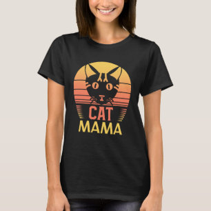 Cat Mama Vintage Eighties Style Cat Mum Retro Dist T-Shirt