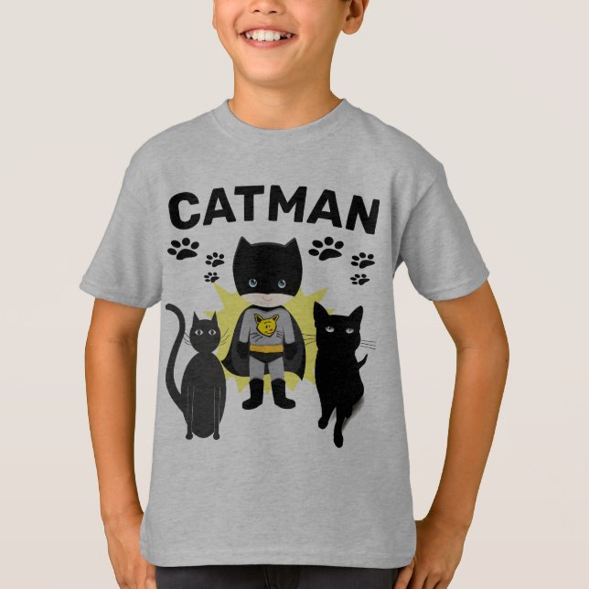 CAT MAN Boys Cat T-Shirts (Front)