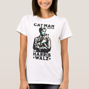 Cat Man Voter For Harris Wheimer Waltz T-Shirt