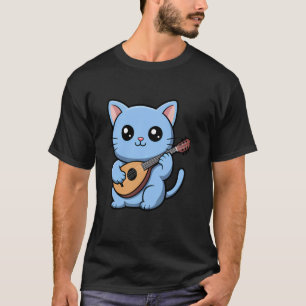 Cat Mandolinist Playing Mandolin Kitten Cat Musici T-Shirt