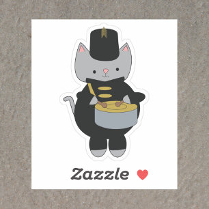 Cat Marching Band Snare Drum Black Gold
