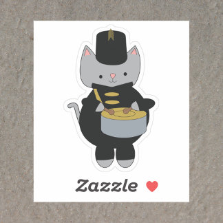 Cat Marching Band Snare Drum Black Gold