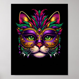Cat Mardi Gras For Women Girls Cat Lover New Orlea Poster