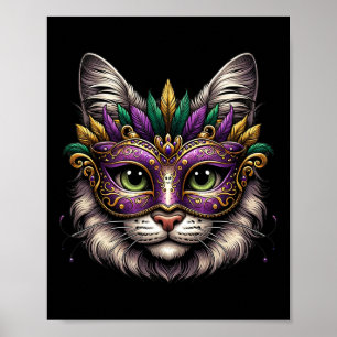 Cat Mardi Gras For Women Girls Cat Lover New Orlea Poster