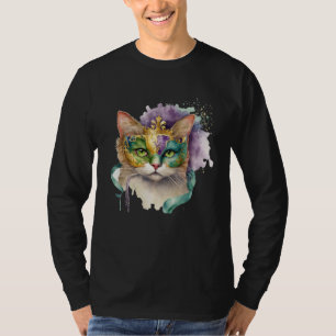 Cat Mardi Gras Happy Mardi Gras Carnival Cat Kitt T-Shirt