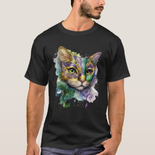 Cat Mardi Gras Happy Mardi Gras Carnival Cat  Kitt T-Shirt
