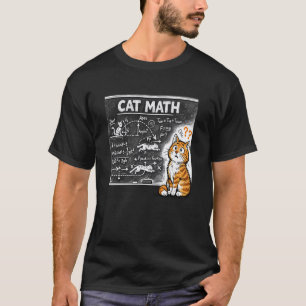 Cat Math Physics Equations Blackboard Funny Tabby  T-Shirt
