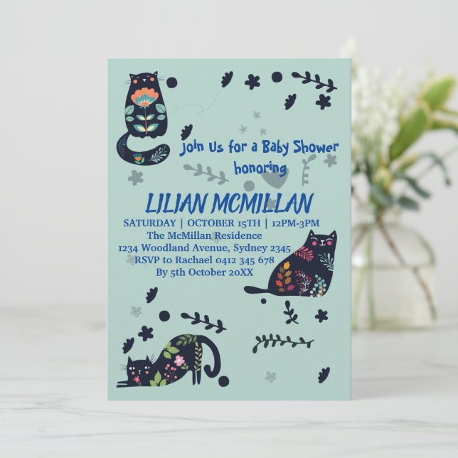 CAT ME IF YOU CAT FUNNY INVITATION (Standing Front)