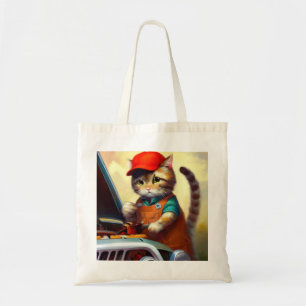 Cat Mechanic Tote Bag