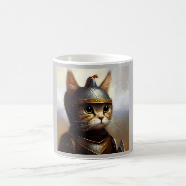 Cat Mediaeval Knight Coffee Mug (Center)