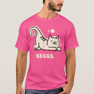 Cat Meditating Lazy Kitty Stretching Relaing Yoga T-Shirt