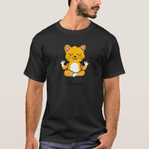 Cat Meditation Sunflower Breathe Deep Wusaaa Calm T-Shirt