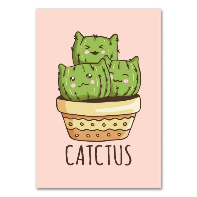 Cat Meets Cactus Table Number (Front)