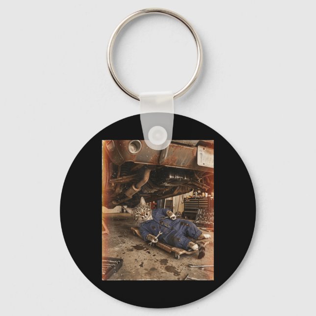 Cat Meme Funny Cat Lover Meme Humour Hilarious Cat Key Ring (Front)