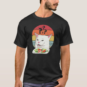 Cat Meme Funny, Retro Yelling At Cats Eating Salad T-Shirt