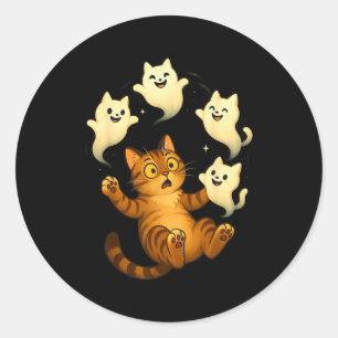 Cat Meme Funny Soky Halloween Kitty  Classic Round Sticker