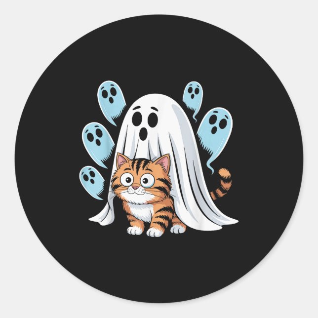 Cat Meme Funny Soky Halloween Kitty  Classic Round Sticker (Front)
