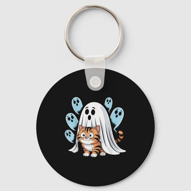 Cat Meme Funny Soky Halloween Kitty  Key Ring (Front)