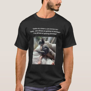 Cat Meme I'm Afraid Of Getting Punched Huge Cat Mu T-Shirt