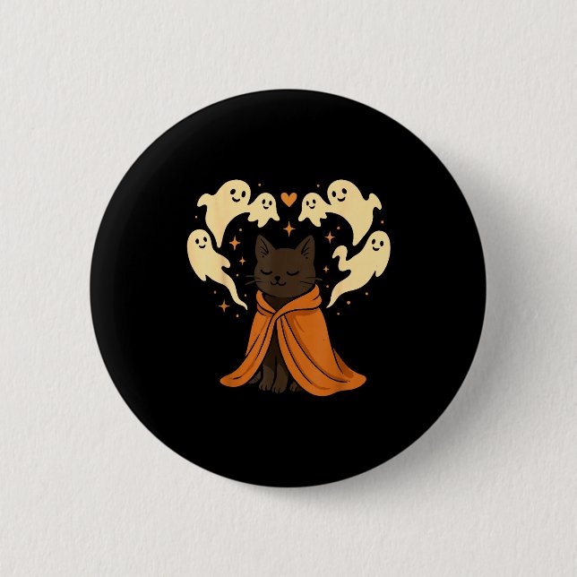 Cat Meme Soky Cute Black Halloween  6 Cm Round Badge (Front)