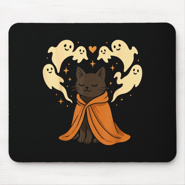 Cat Meme Soky Cute Black Halloween  Mouse Mat (Front)