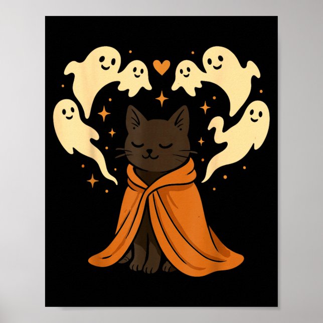 Cat Meme Soky Cute Black Halloween  Poster (Front)